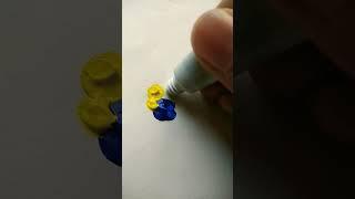 making sky blue colour using white+Blue+yellow @Jovan art studio #shorts