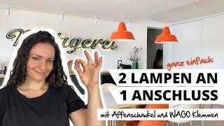 Ganz einfach: Zwei oder mehrere Lampen an einen Strom-Anschluss anschließen (WAGOs + Affenschaukel)