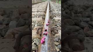 Train vs toffees #railtrack #railway #railwaycontent #train #indianrailways #indianbullettrain
