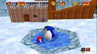 Super Mario 64 Walkthrough - Course 4 - Cool, Cool Mountain