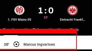 Marcus Ingvartsen Goal Vs Eintracht Frankfurt | FSV Mainz Vs Eintracht Frankfurt