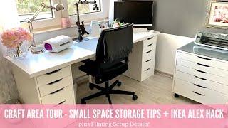 Craft Area Tour | Small Space Organization Tips, Ikea Alex Hack & Filming Set-Up