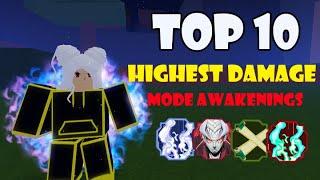 Top 10 *HIGHEST DAMAGE* Mode Awakenings in Shindo life