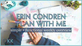 Erin Condren Functional Plan with Me Simple + Minimal Weekly Overview in a Monthly Planner