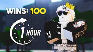 How Many "1V1 WINS" Can I Get In 1 HOUR | The Strongest Battlegrounds