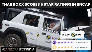 Mahindra Thar ROXX  2024 Scores 5 Star in BNCAP Safety Rating  #tharroxx #safety #mahindra