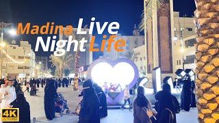 Madina Night Life 4K | Shopping  | Food Street | Walk From Masjid Nabawi Live