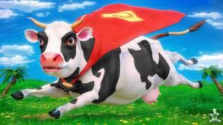 Super Cow Saves Farm Animals from Angry Wild Animals: Epic Animal Rescue Adventures