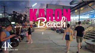 【4K】Phuket 2023 Karon Beach - Evening Sunset Walking Tour 