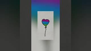 How to draw a balloon | Heart ️ shape drawing #skyart #drawingideas