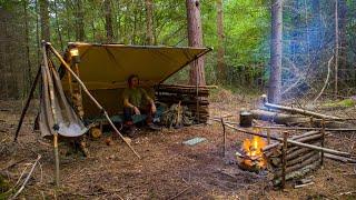 SOLO  Bushcraft Camping In A Thunderstorm! - Nature Is Therapy.