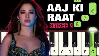 Aaj Ki Raat Song  | Piano tutorials | Piano Notes | Piano Online #pianotimepass #aajkiraat #stree2