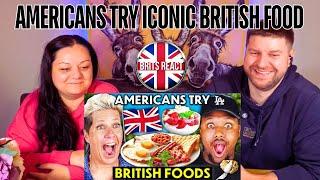 BRITS REACT | Americans Try Iconic British Food For The First Time! | BLIND REACTION