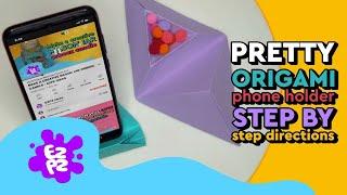 PRETTY ORIGAMI PHONE HOLDER STEP BY STEP DIRECTIONS - EZPZ Ideas