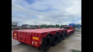 Gooseneck Detachable 4 Axle 100 Ton Trailer | China High Quality RGN Lowboy Trailer Manufacturer