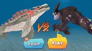 ZAMAHARIBU GAMEPLAY VS BEHELLMOUTH GAMEPLAY - Hungry Shark Evolution