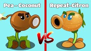 PvZ 2 Fusion - Peashooter & Projectile Coconut Vs Repeater & Projectile Citron