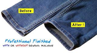 DIY How to Hem your Jeans like a Pro |How to Hem/Shorten Jeans length while keeping the original Hem