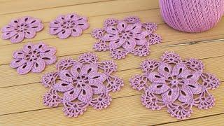 Простой ЦВЕТОК в цветочном мотиве ВЯЗАНИЕ КРЮЧКОМ мастер-класс Crochet Easy Flower Motif