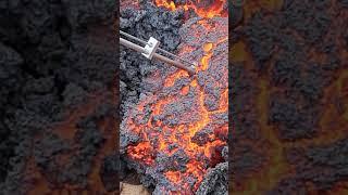 VOLCANO SCIENCE: How Squishy is Cooling Lava? A Penetrometer Test, 07/2023 #lava #iceland #viral