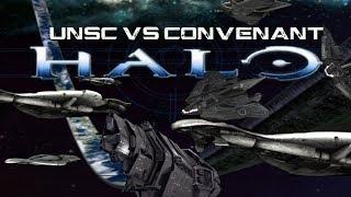 Massive Halo Space Battle UNSC vs Convenant