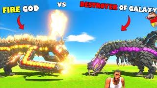 FIRE GOD vs DESTROYER OF GALAXY in Animal Revolt Battle Simulator | SHINCHAN CHOP FRANKLIN LAVA GOD