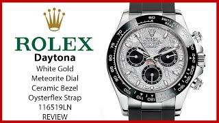 ▶ Rolex Daytona White Gold Meteorite Dial Oysterflex Rubber 116519LN - REVIEW