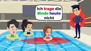 Mila macht Ärger am Pool  | Deutsch lernen |  deutsch verstehen | Mia