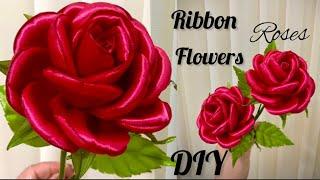 DIY_Satin Ribbon Rose|| How To Make Rose Flower From Satin Ribbon_ D.I.Y