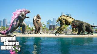 Godzilla x Kong vs Ceberus, Swamp Mammoth - The New Empire ( GTA V Mods )