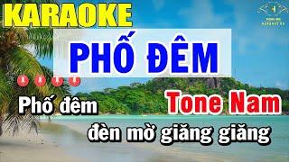 Phố Đêm Karaoke Tone Nam Nhạc Sống | Trọng Hiếu