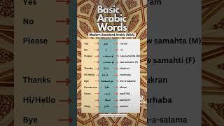Basic Arabic Words