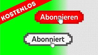 Pixel Abonnieren Schaltfläche Animation | Green Screen, Transparenter DEUTSCH | Kostenlos