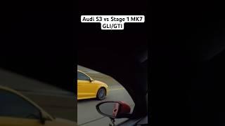 Stock Audi S3 vs GLI/GTI Mk7 (Stage 1 Low Tq Tune) #gtiperformance #audis3 #rollrace #gtiowners