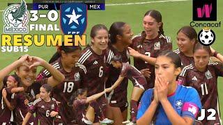 México SUB15 Femenil vs Puerto Rico SUB15 Femenil 🟡 RESUMEN  6.8.2024 campeonato de la concacaf |J2