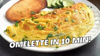 Tasty OMELETTE in 10 MIN! COUNTRY Cheese Omelette Recipe. EASY OMELET with Tomatoes & Cream Cheese.