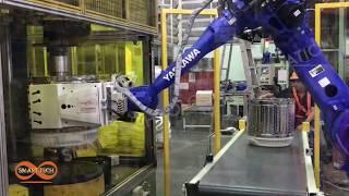 Yaskawa robot handling big size parts to special machine