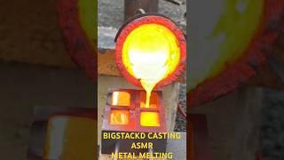 COPPER CASTING  SCRAP METAL - ASMR METAL MELTING - BIGSTACKD CASTING #asmr #copper #trashtotreasure