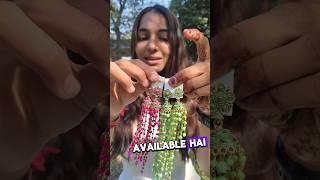 Long traditional jhumka. I tried on wedding #jewellery #jhumka #earring #explore #viral #jollybox