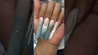 ICY BLUE NAILS ️ #beginnernailtech #nailtech #acrylicnails #naildesigns #nailart #nails #fyp