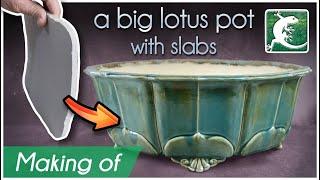 Making of a big lotus bonsai pot in clay  | ceramics without wheel