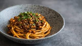 The Best Vegan Lentil Spaghetti Bolognese