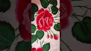 Complete tutorial bed sheet painting design #fabricpainting #shortvideo