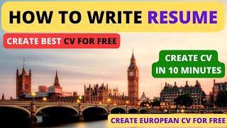 How to Write Best CV for Europe | Create Best CV for Free  [Get Noticed by Employers] - Europass