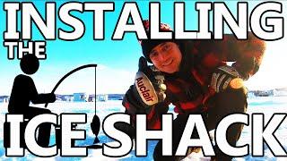 ICE FISHING | HOW TO Setup an Ice SHACK on ICE | heater | Shanty Hut | Saguenay Pêche Blanche Canada