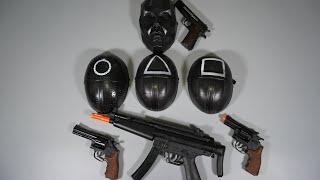 Squid Game used Toy Gun - MP5 - Clot M1911 -Revolver- Squid Game Mask -REALISTIC TOY GUNS collection