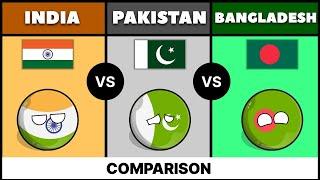 India vs Pakistan vs Bangladesh Country Comparison 2024