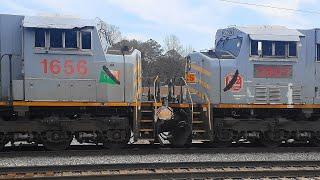 Rare CSX Freight Train Hauls TFM & KCS EMD Grey Ghosts 4K