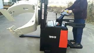 TB15  1500kg electric pallet tsacker with paper roll clamp