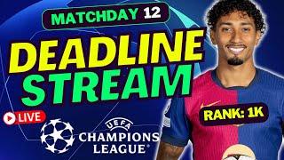 UCL FANTASY MATCHDAY 12 ROUND OF 16 DEADLINE STREAM | CHAMPIONS LEAGUE FANTASY TIPS 2024/25